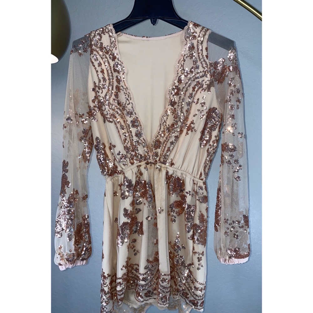 NYE Rose gold romper!